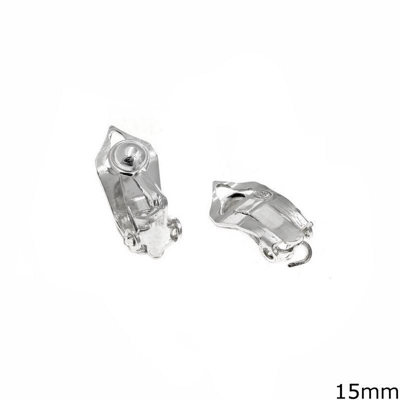 Silver 925 Clip-on Earring with Loop 15mm