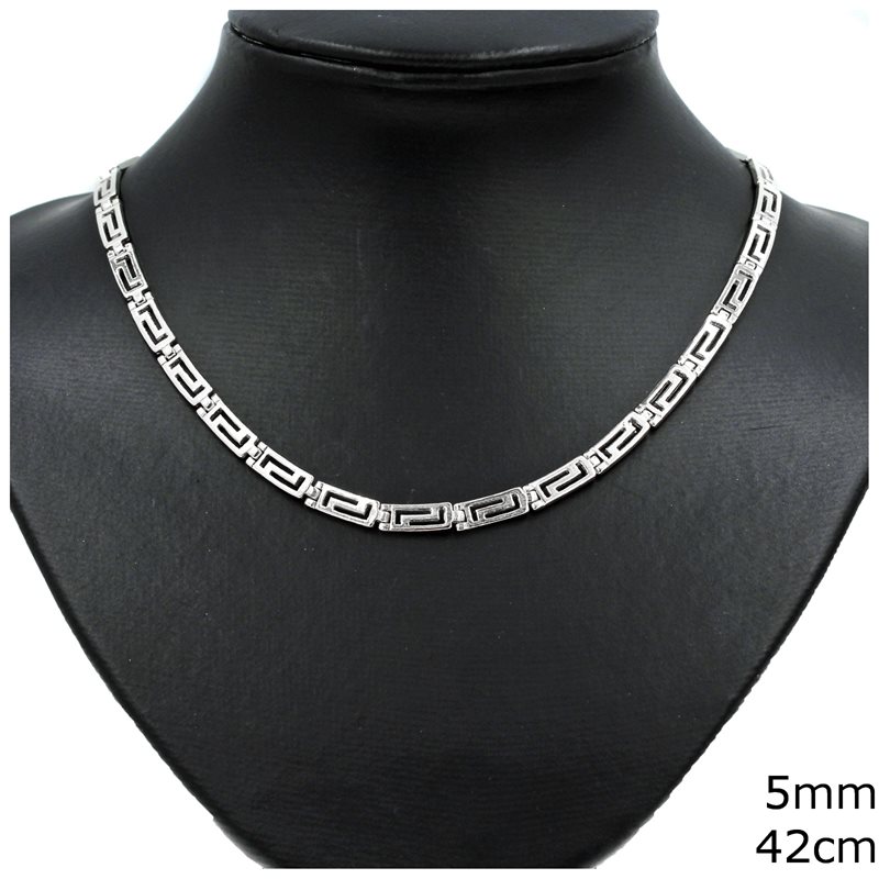 Silver 925 Necklace Meander 5mm, 42cm