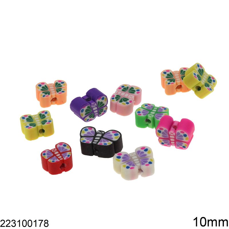 Polymer Clay Butterfly Beads 10mm