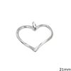 Silver 925 Pendant Outline Style Heart 21mm