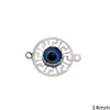 Silver 925 Stamped Spacer Meander 14mm with Evil Eye 