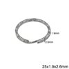 Stainless Steel Hammered Split Ring 25x1.9x2.6mm 