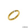 Stainless Steel Ring eith Zircon 2.5mm