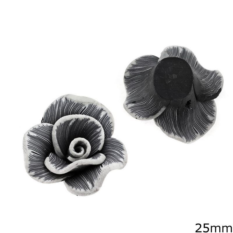 Polymer Clay Motif Rose 25mm