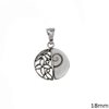 Silver 925 Pendant Lacy Circle with Shiva's Eye 18mm