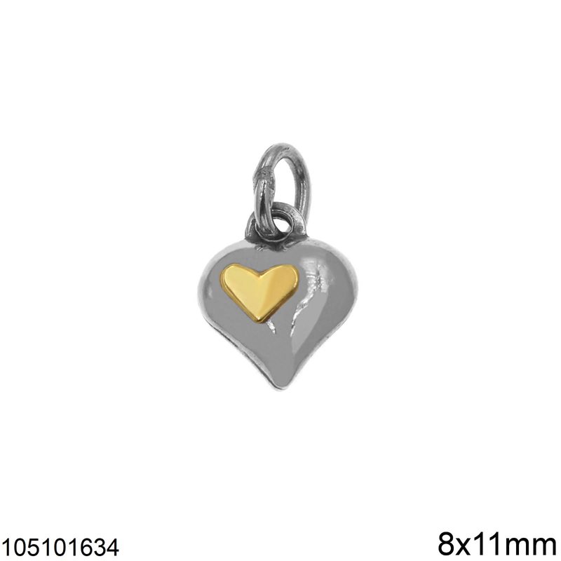 Silvcer 925 Pendant Double Heart 9mm