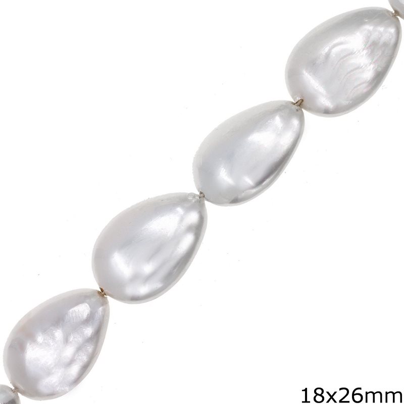 Pearshaped Pearl Pasta Beads 18x26mm