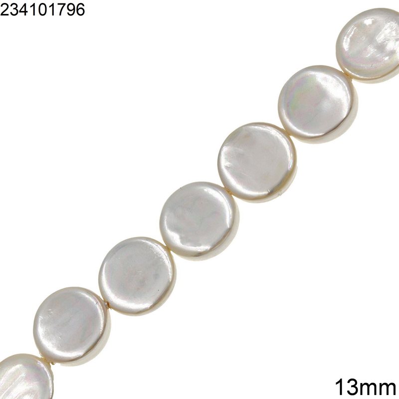 Pasta Pearl Disk Beads 13mm
