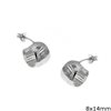Silver 925  Hoop Earrings Bold 8x14mm