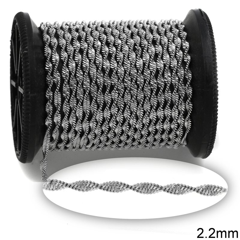 Stainless Steel Singapore Chain 2.2mm