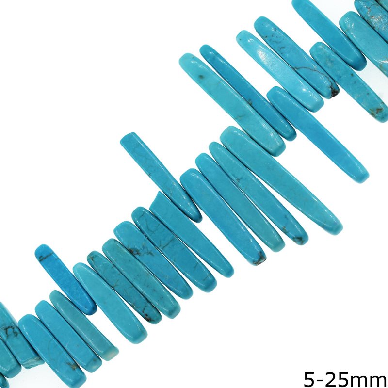 Turquoise Matchbox Beads Crackle 5x25mm