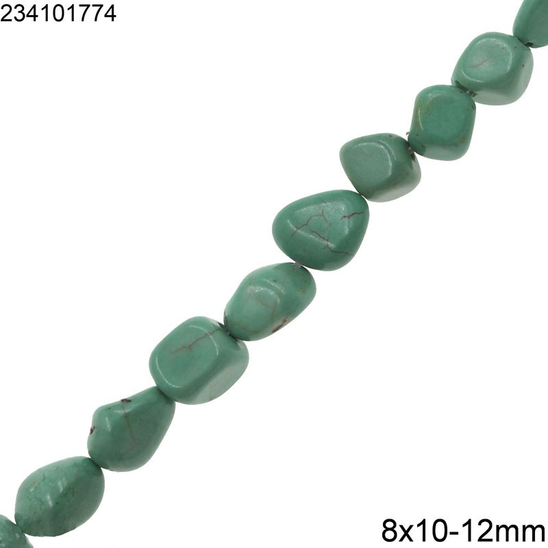 Turquoise Crackle Beads 8x10-12mm