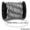 Stainless Steel Faceted Bar Link Chain 16.5x2.5mm