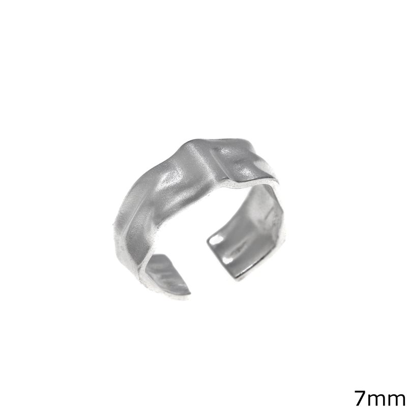Silver  925 Curved Open Ring 7mm