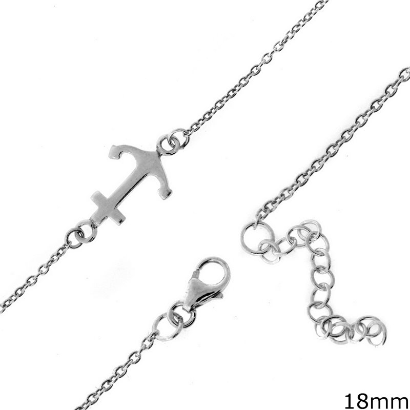 Silver 925 Bracelet with Anchor 18mm