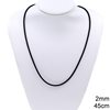 Silver 925 Necklace With Leather 2mm 