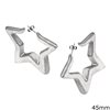 Silver 925 Earrings Star with Satin Finish 45mm