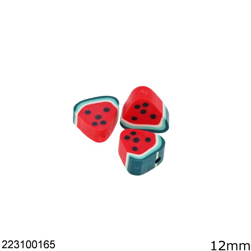 Watermelon Slice Polymer Clay Beads 12mm