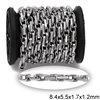 Stainless Steel Twisted Rectangular Flat Link Chain 8.4x5.5x1.7x1.2mm