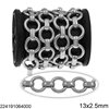 Stainless Steel Round Textured Link Chain 13x2.5mm