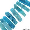 Druzy Agate Parallelogram Beads 8x30mm