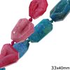 Agate Polygon Beads 33x40mm