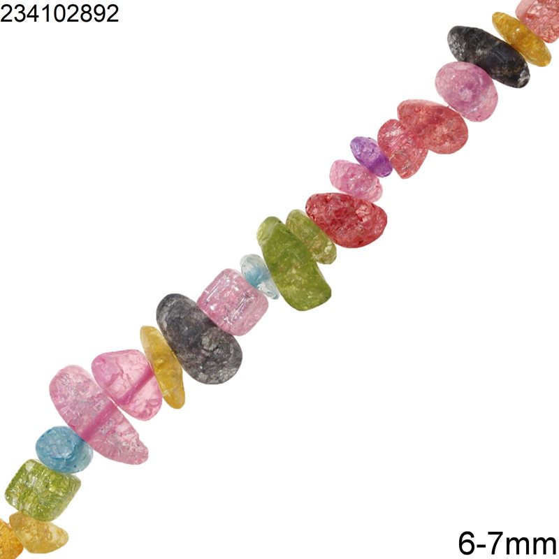 Crystal Chips Beads 6-7mm, Multicolor