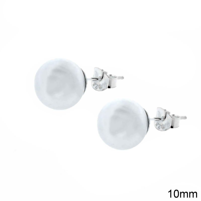 Silver 925 r Earrings with Pearl 10mm