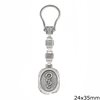 Silver 925 Finished Key Ring withSymbol of Medicine Tag 24x35mm