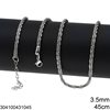 Αλυσίδα Ατσάλινη Ποπ Κορν 3.5mm