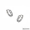 Silver 925 Hoop Earrings Chain 3x11mm