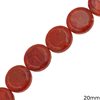 Apple Coral Disk Beads 20mm