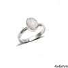 Silver  925 Ring with Oval Semi Precious Stone 4x6mm