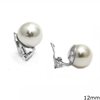 Silver 925 Clip-on Earrings with Pearl 12mm