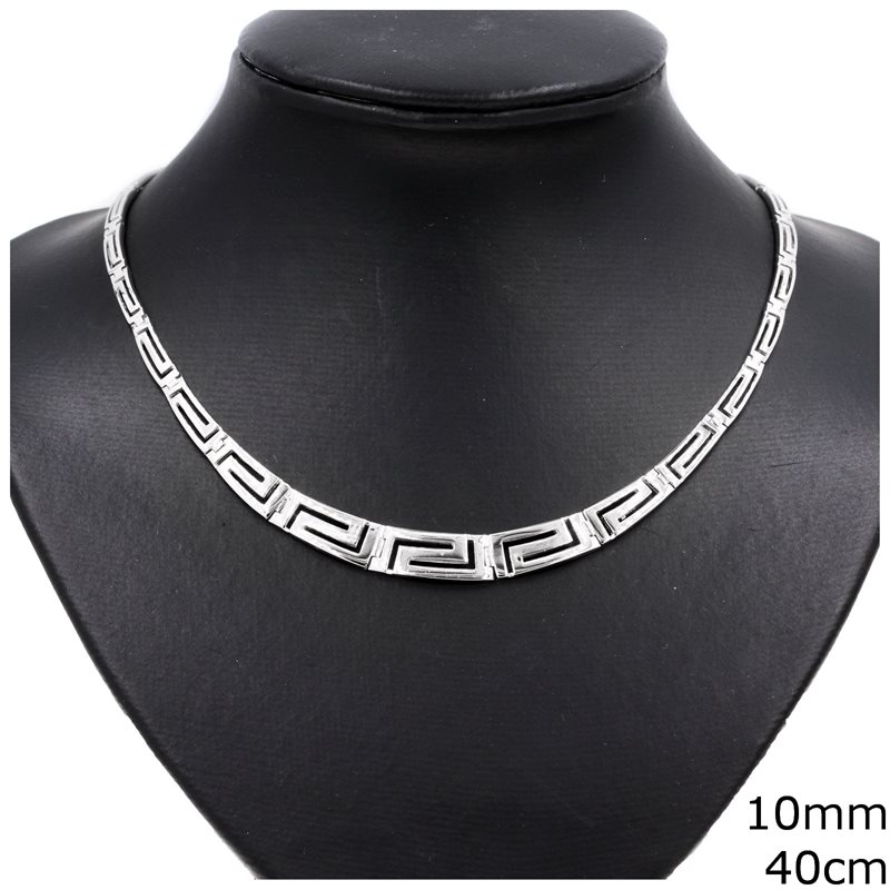 Silver 925 Necklace Meander 10mm, 40cm