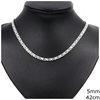 Silver 925 Necklace with Square Meander 5mm, 42cm