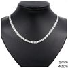Silver 925 Necklace with Round Meander 5mm, 42cm