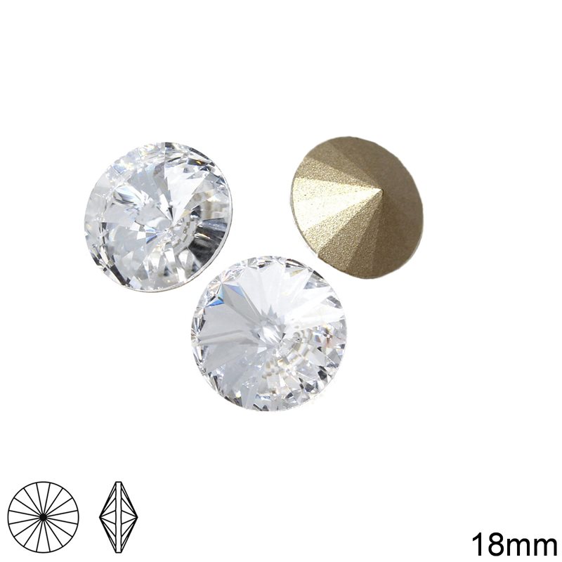 Ριβολί 18mm Crystal Preciosa