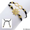 Stainless Steel Bracelet with Double Cord and Elements 9-16mm