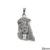 Stainless Steel Pendant Jesus with Stones 35mm  