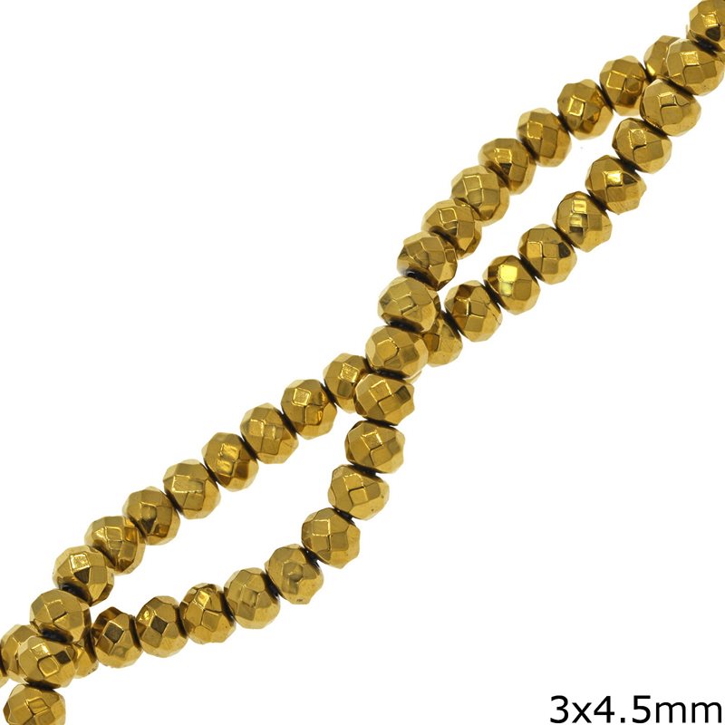 Hematite Rondelle Beads 3x4.5mm