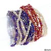 Glass Hexagon Beads with Faceted Edge 4mm