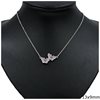 Metallic Necklace Double Butterfly with Zircon 13x9mm