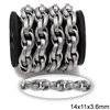 Stainless Steel Twisted Oval Link Chain Line Textured 14x11x3.6mm
