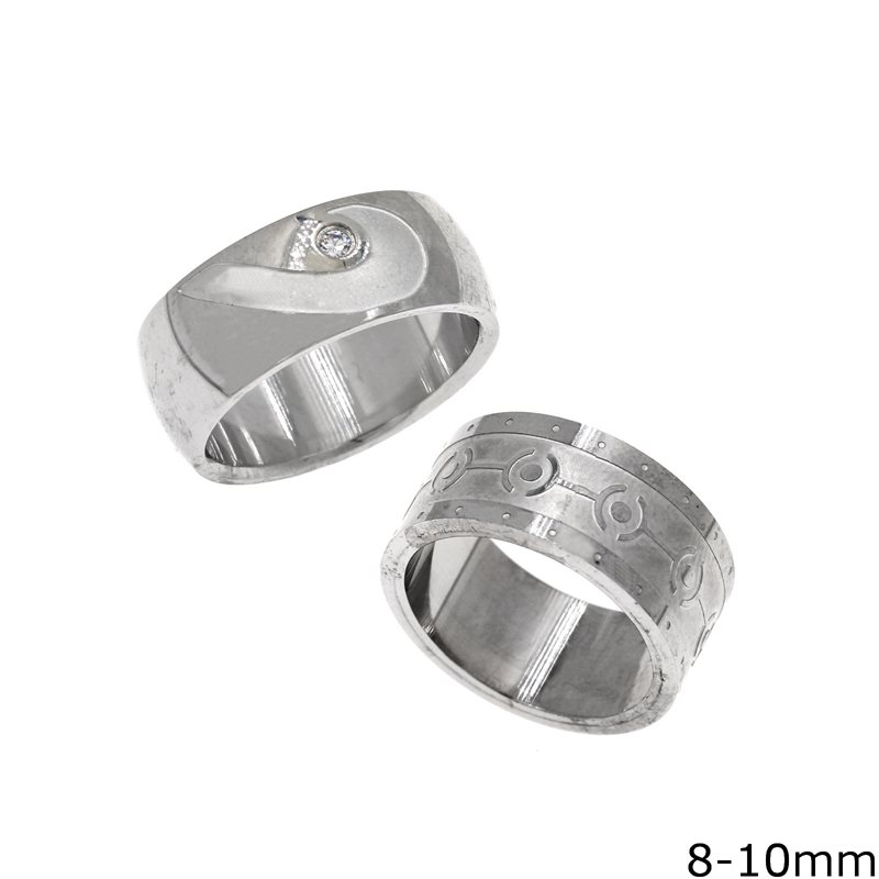 Δαχτυλίδι Ατσάλινο Βέρα Σατινέ 8-10mm
