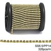 Brass Cup Chain One Line SS6.5/PP14 with Glass Stones 326pcs/m Grade 1