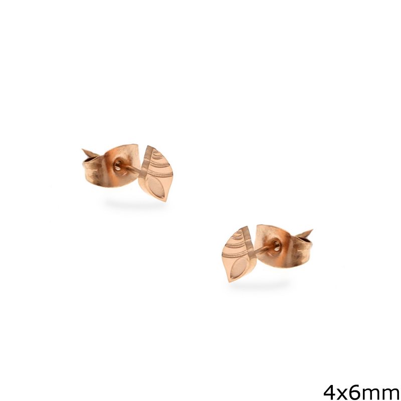 Stainless Steel Earrings Seashell  4x6mm 