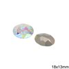 Glass Oval Stone Crystal AB 18x13mm