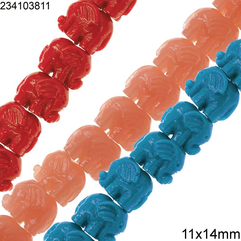 Pasta Elephant Beads 11x14mm 