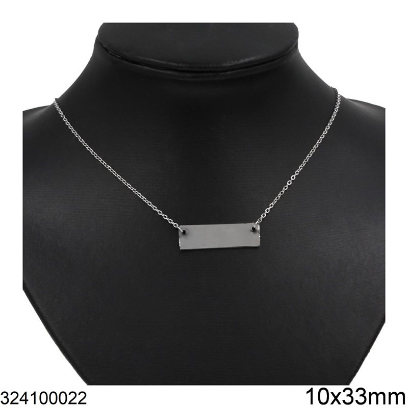 Stainless Steel Necklace Tag 10x33mm